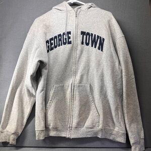 Vintage Georgetown Champion‎ Gray Hoodie with Navy Print